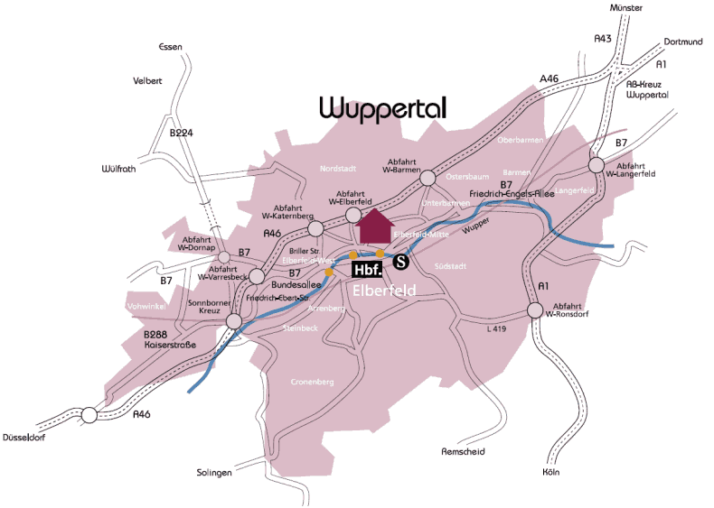 Karte Wuppertal
